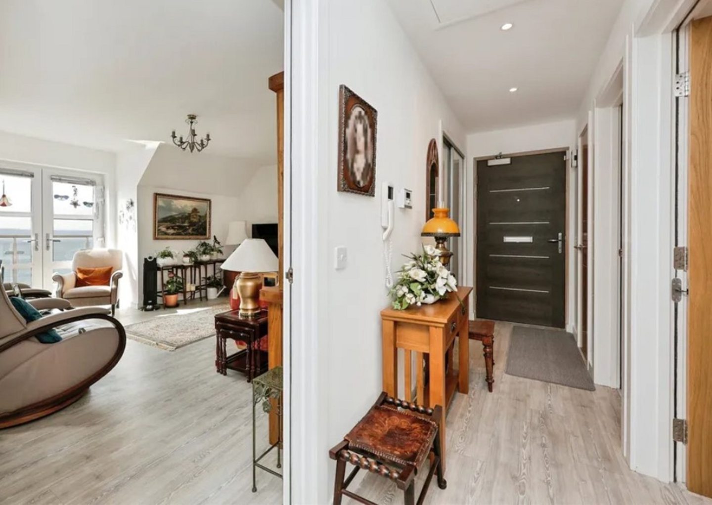 Entrance hall to the Harbour Place flat in Dalgety Bay.