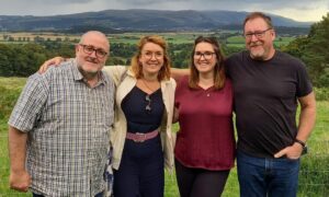 Scotland Folk Tours co-owners David Hope, Tim Grimm, Alexis Webster and Fiona Brown. Image: Supplied.