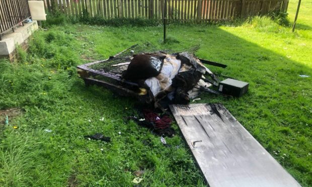Aftermath of a fire in Balerno Street, Douglas, Dundee.