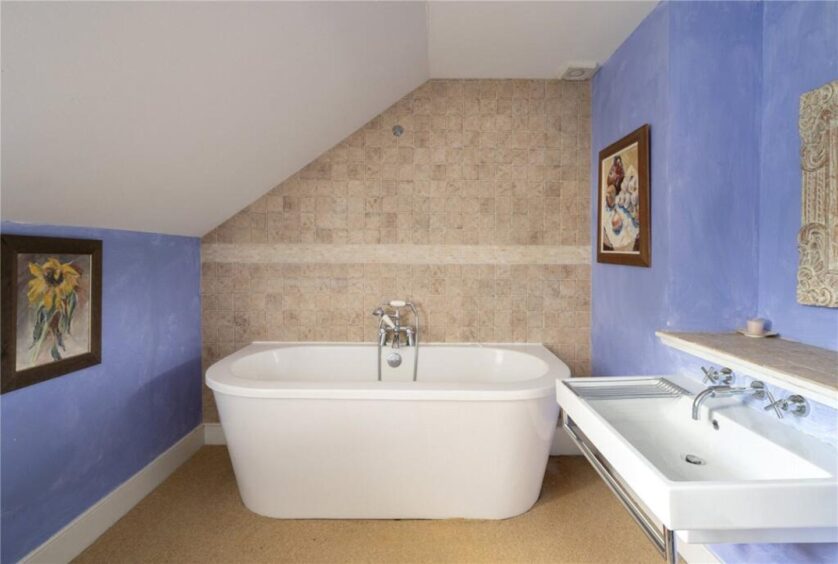 The bathroom. 