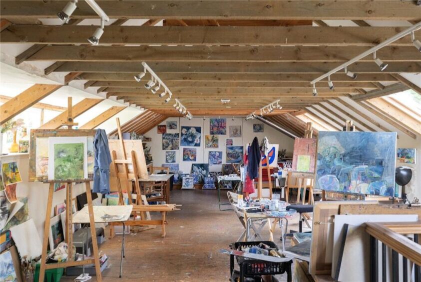 The studio space in the cottage.
