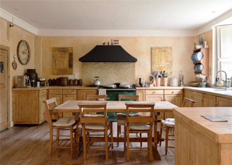The large kitchen. 