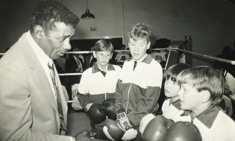 Boxer Floyd Patterson at the St Francis Boxing Club.