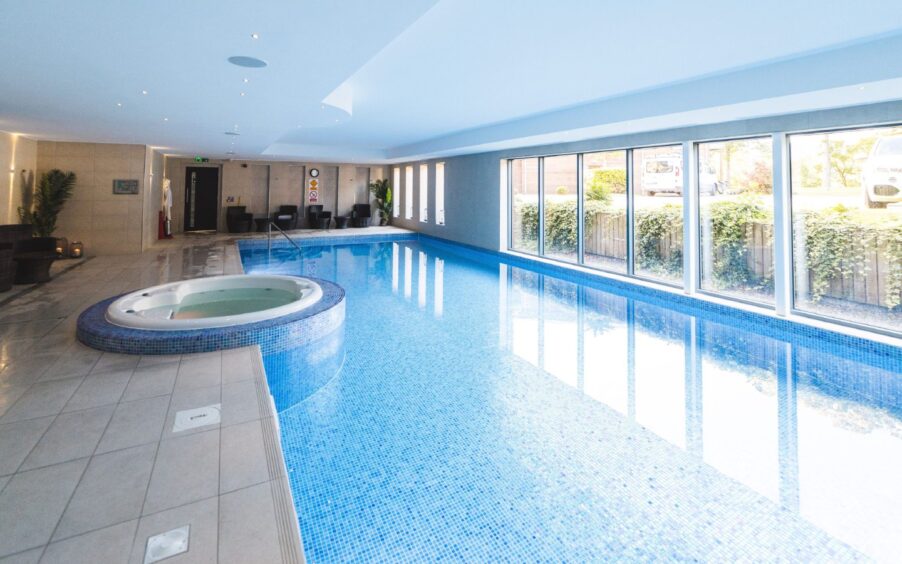 The swimming pool at Fonab Castle spa