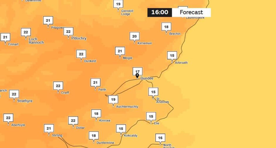 The warm weather is set to continue on Friday across Tayside Fife and Stirling 