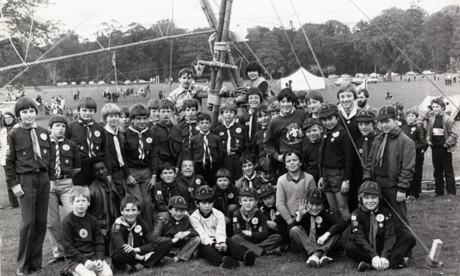 A group picture as a Scout Association open day is held at Camperdown Park in September 1982.