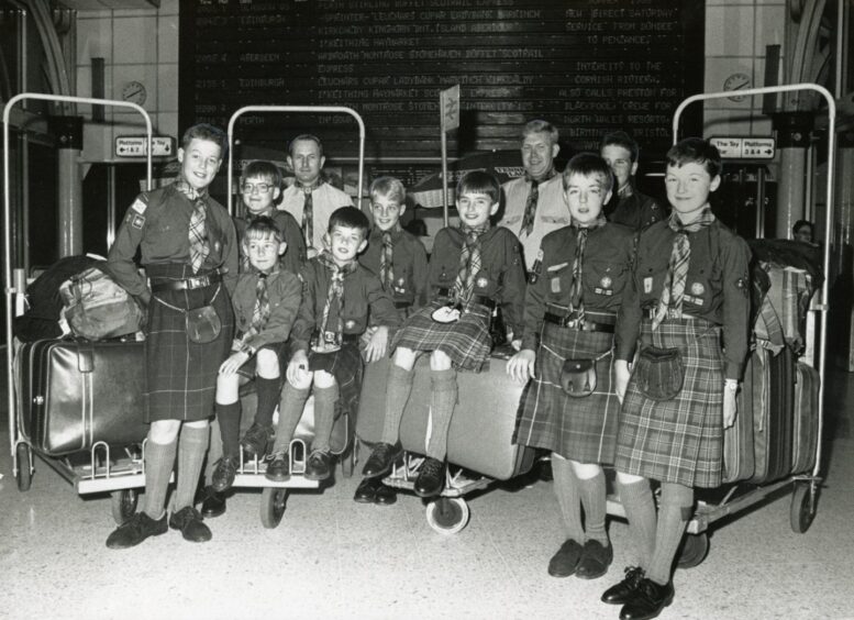 Leaders Neil Morton and Doug Winter with the boys before leaving for Germany