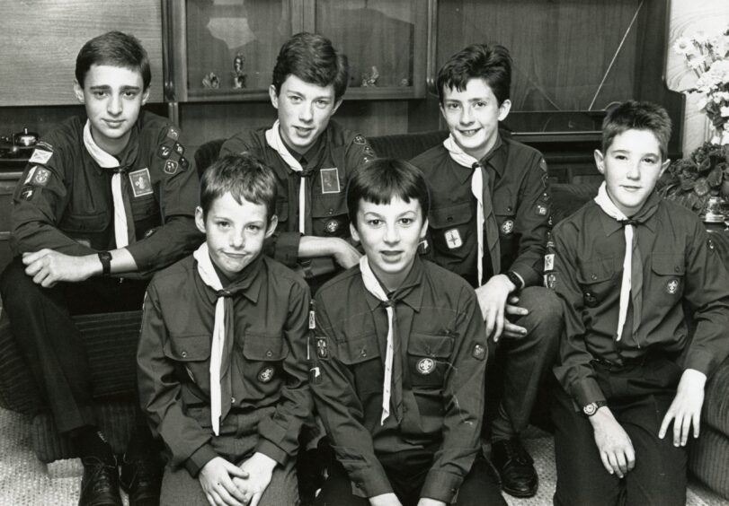 Some of the The 45th Dundee (Broughty Ferry) Scouts pose for a picture