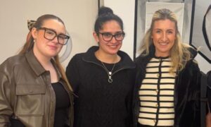 GlamCandy Dundee students Molly Watt, Charlotte McKeown and Melanie Pearce. Image: Supplied.