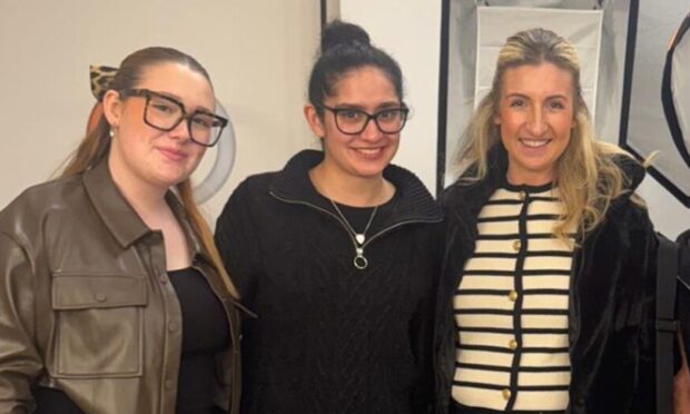 GlamCandy Dundee students Molly Watt, Charlotte McKeown and Melanie Pearce. Image: Supplied.
