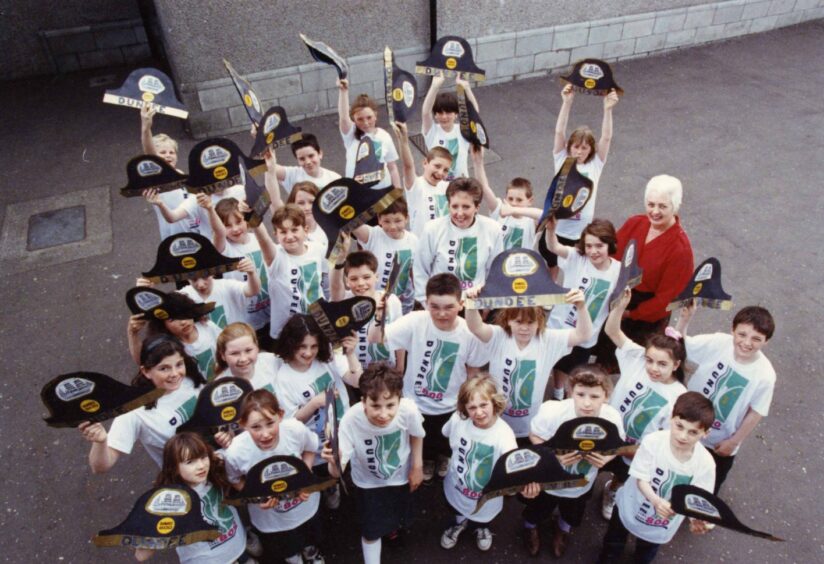 Charleston Primary School pictured in the playground before the recording.