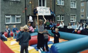 Children having fun at the Brownhill Place street party in July 1995.