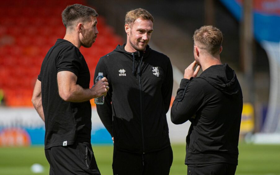 Gallagher, Kevin Holt and Ross Docherty (L to R) were crucial in changing the mentality at United.