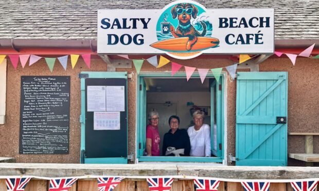 Pictured, from left to right, Fiona Ramsey, Anne Ramsey and Jane Taylor at Salty Dog Beach Cafe. Image: Supplied