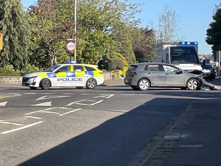An ambulance was also called to the scene.