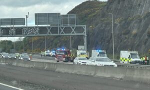 Emergency services were called to the M90 southbound on Sunday. Image: Neil Henderson/DC Thomson