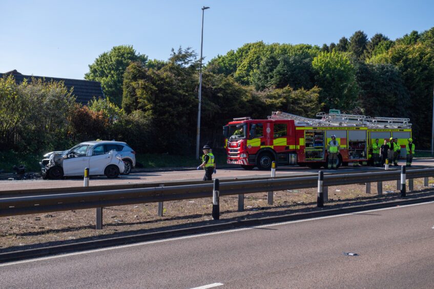 The crash involved a black Ford Transit Connect, a silver Mazda CX-5 and a white Vauxhall Viva.