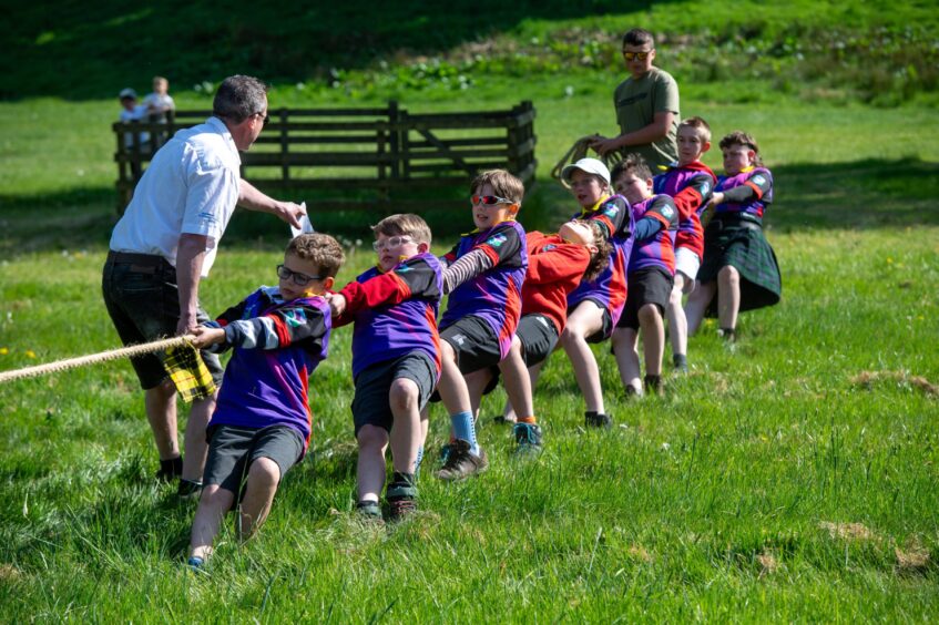 Angus primary schools tug o' war at Glamis Castle.