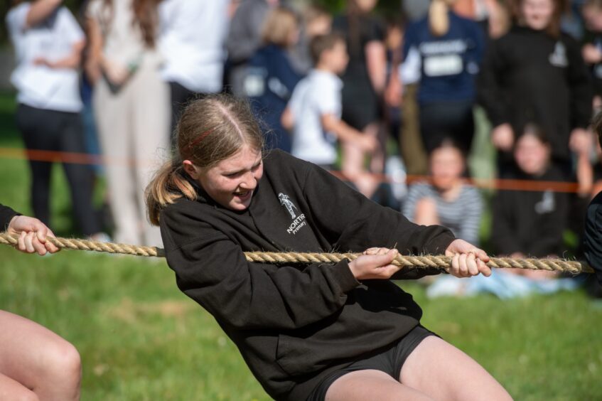 Angus primary schools tug o' war at Glamis Castle.