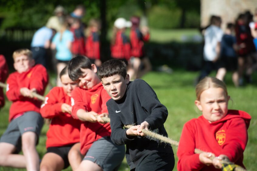 Angus primary schools tug o' war at Glamis Castle.