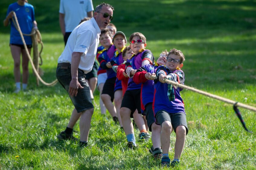 Angus primary schools tug o' war at Glamis Castle.