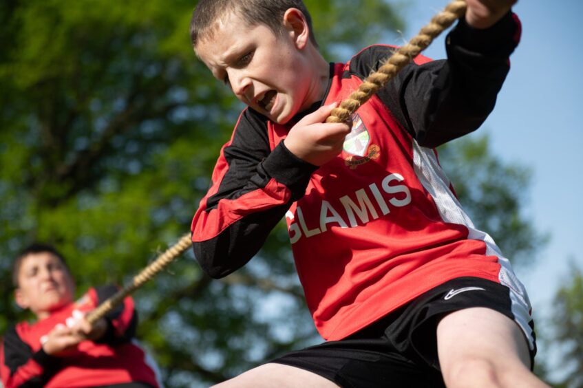Angus primary schools tug o' war at Glamis Castle.