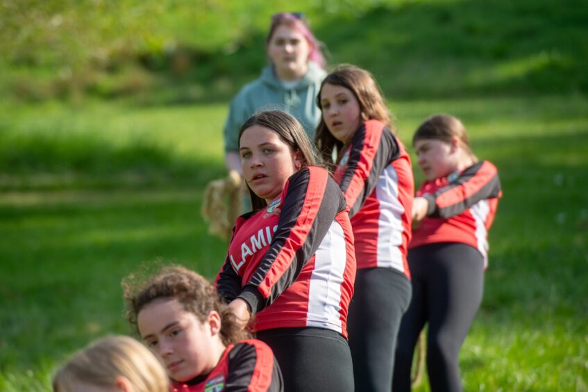 Angus primary schools tug o' war at Glamis Castle.