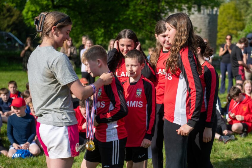 Angus primary schools tug o' war at Glamis Castle.