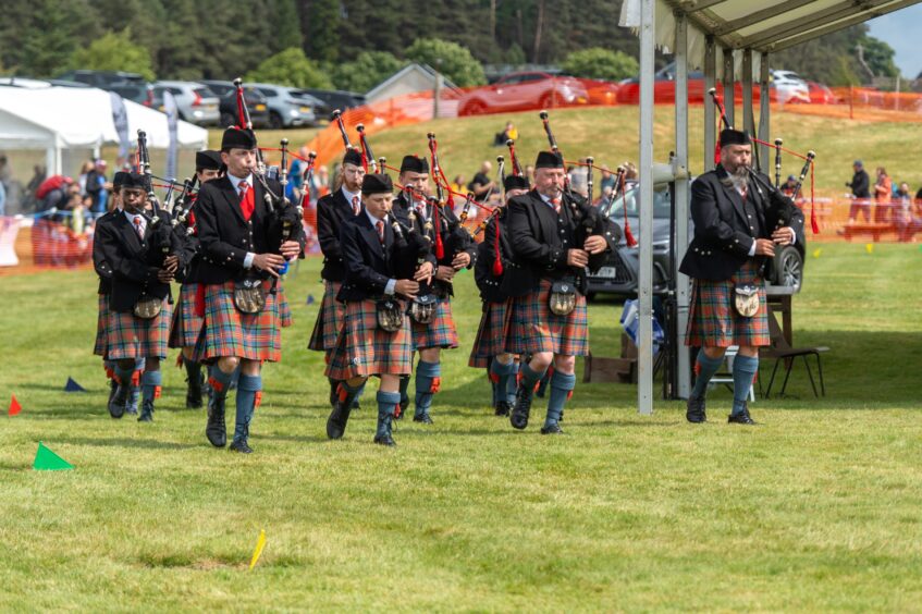 The Blairgowrie, Rattray and District Pipe Band play
