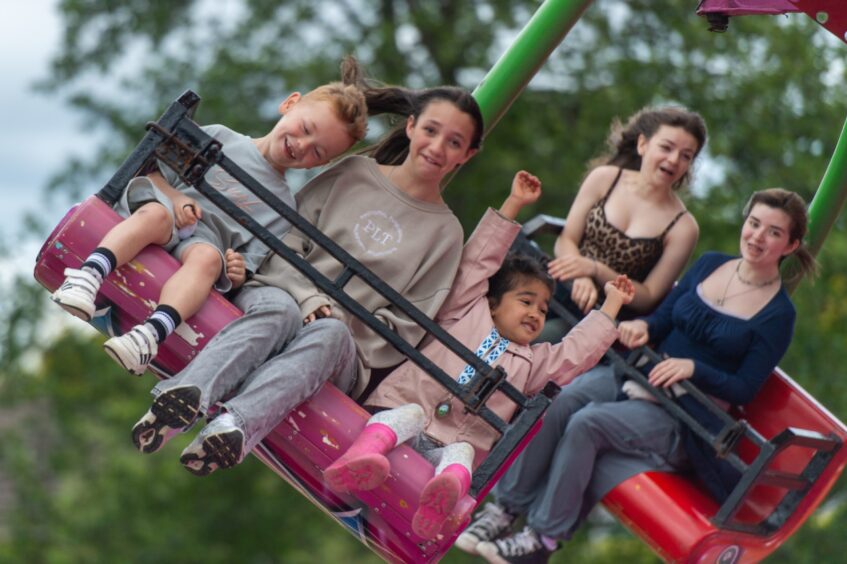 Children on a funfair ride