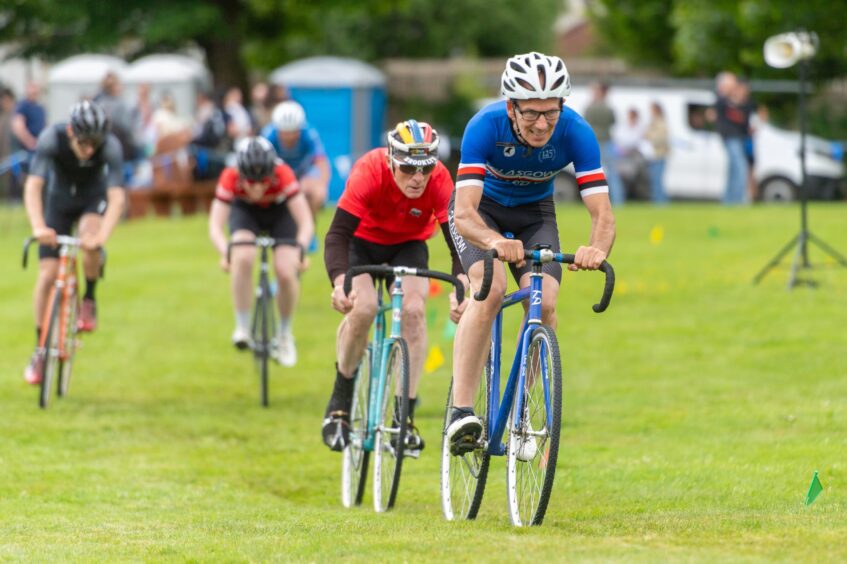 Cyclists racing at the Games