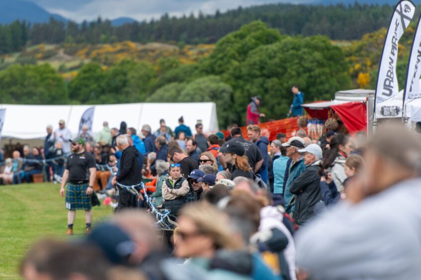 The crowds at the Blackford Highland Games in Perthshire