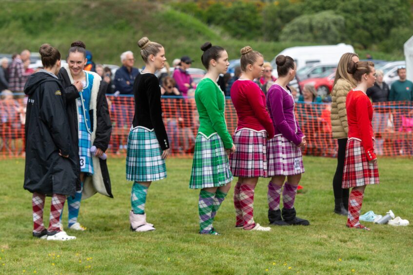 Highland dancers wait to go on stage