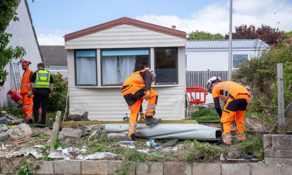 Carnoustie caravan incident at east coast rail line. 