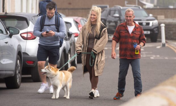 Actor Robson Green with Sheli McCoy in Broughty Ferry. Image: Kim Cessford/DC Thomson