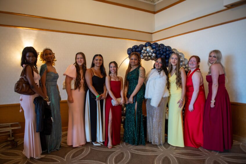 Girls in formal dresses at the event