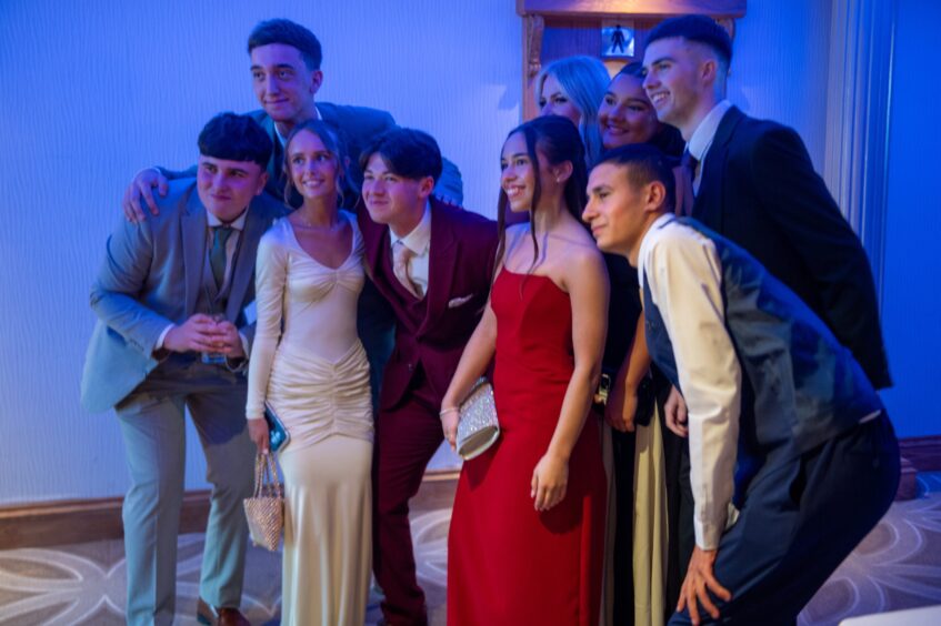 Pupils pose for a picture at St John's High School S6 dance 2025.
