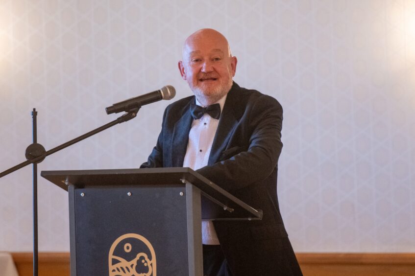 Head teacher Sean Hagney addresses the school leavers.