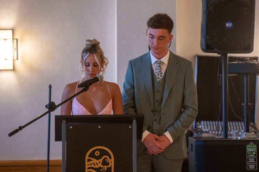 School captains Monica Cecil and Nathan Towell.