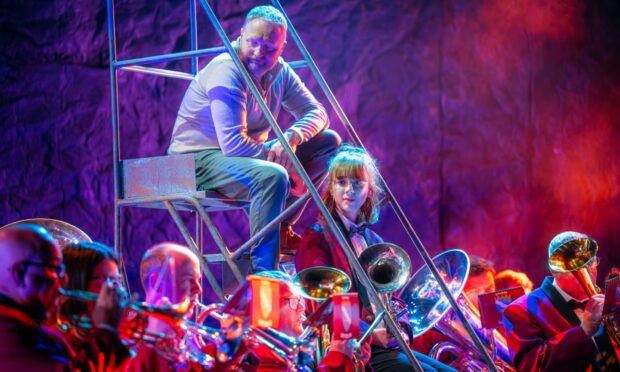 To go with story by Rebecca Baird. Keli review Picture shows; Phil McKee, Liberty Black and Whitburn Brass Band. on stage for Keli. Supplied by Image: Mihaela Bodlovic Date; 13/05/2025