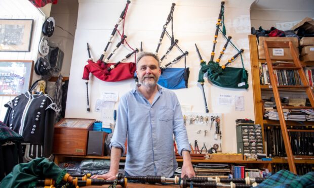 Bagpipe Maker Alan Waldron in Stirling Bagpipes. Image: Kenny Smith/DC Thomson.