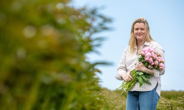 Alex Nelson, who runs a peonie rose business on her mixed family farm near Strathmiglo