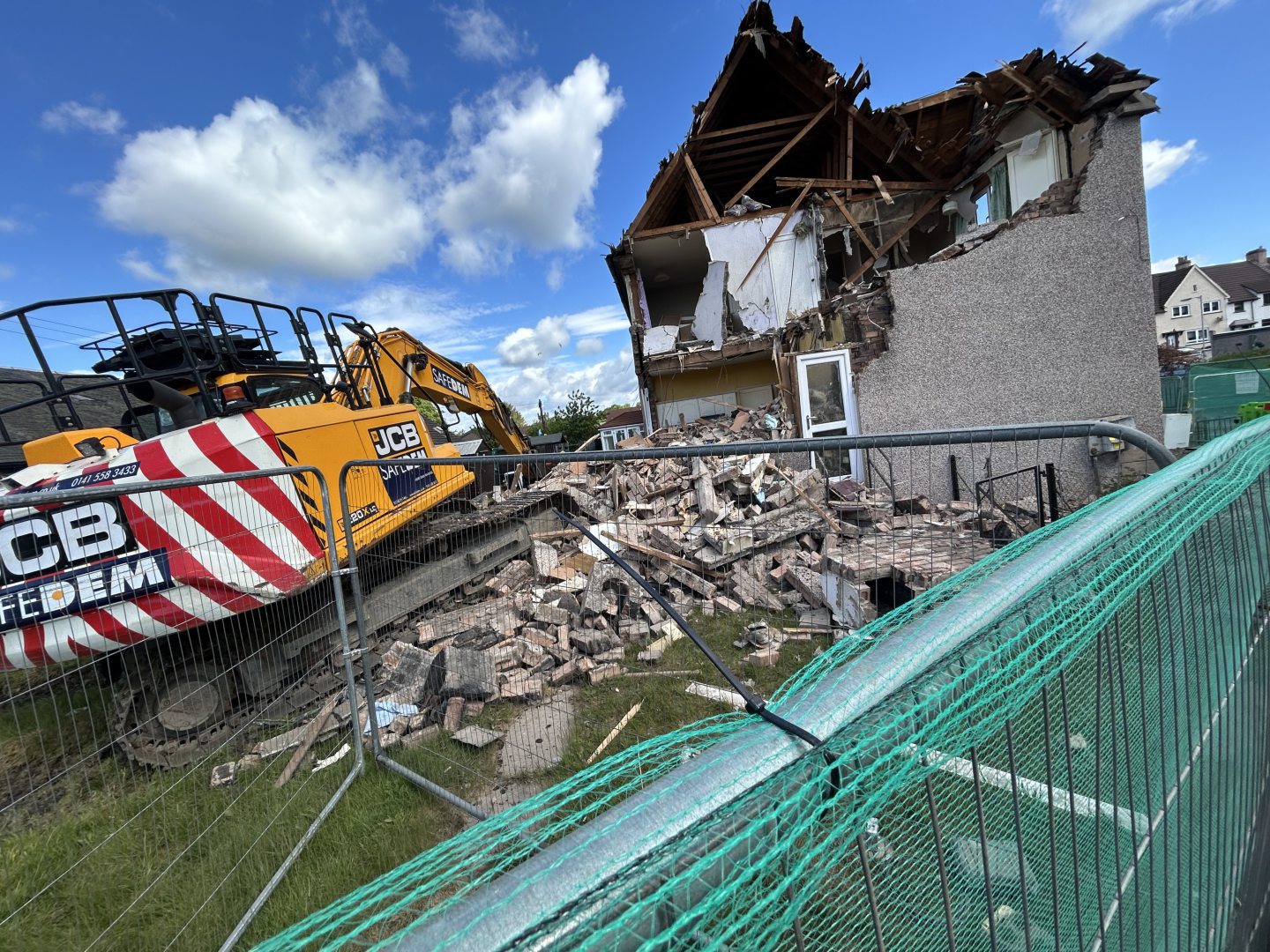 Demolition of the first house on Dewar Avenue begins.