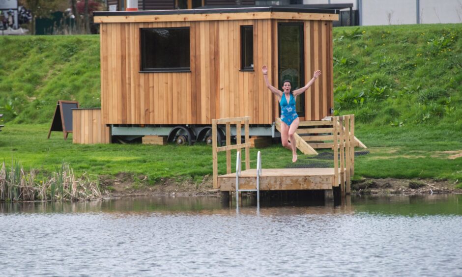 Gayle Ritchie tries out the new wild sauna at Forbes of Kingennie.