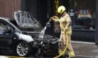 Car fire on Kinnoull Street, Perth