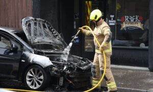 Car fire on Kinnoull Street, Perth