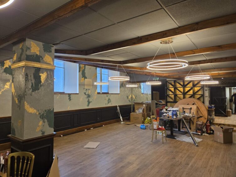 Inside the restaurant as work is underway. 