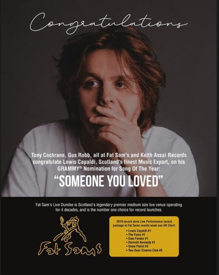 The Grammy Awards programme page with Dundee tribute. 