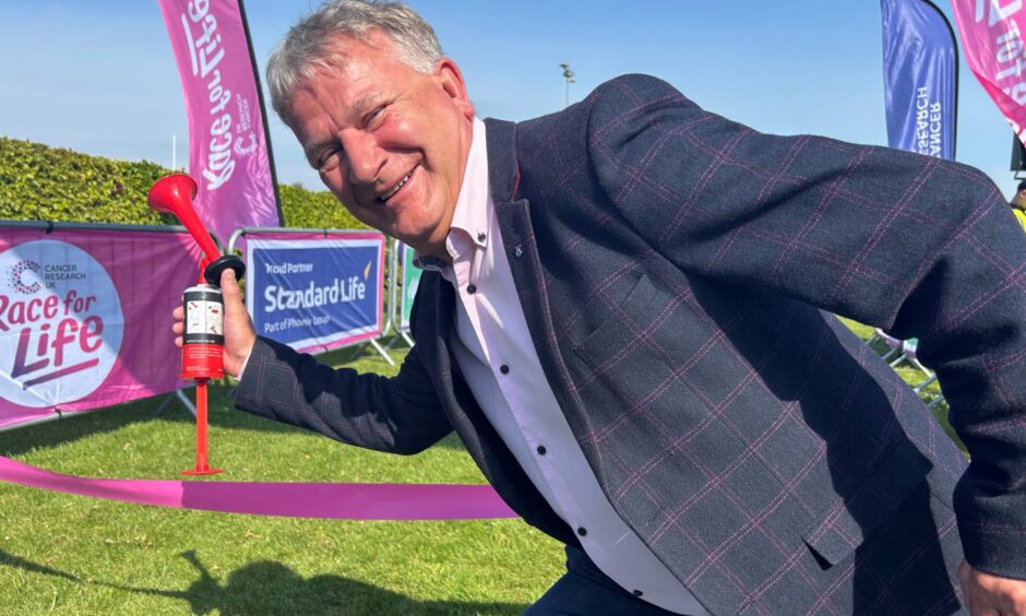 Kirkcaldy MSP David Torrance gets on his marks at Race for Life Fife