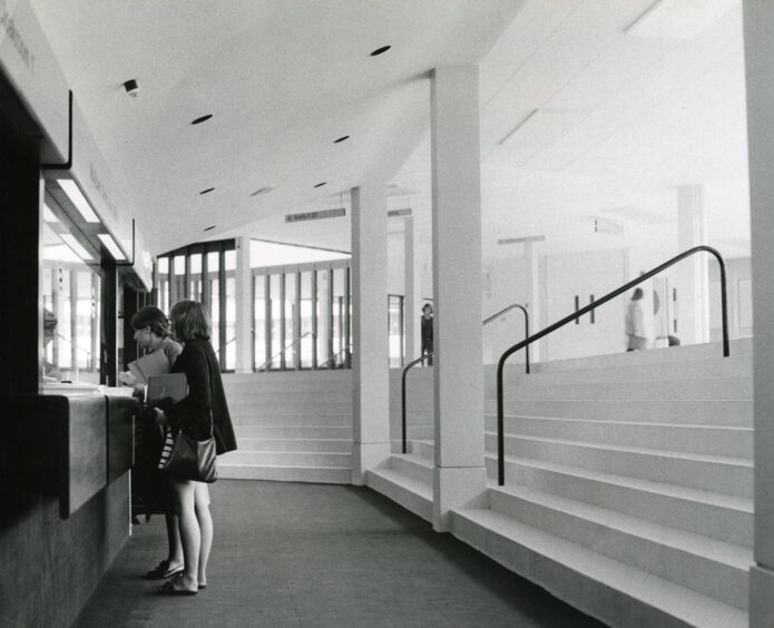 Image shows: an interior view of the Macroberts Arts Centre in Stirling in the 1980s.
